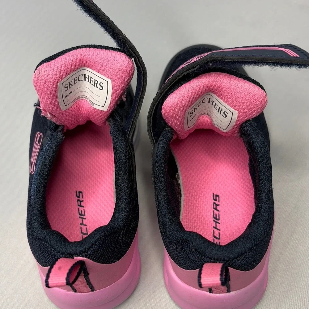 Skechers Toddler Microspec Max Navy Pink Sneakers 302343N Size 6